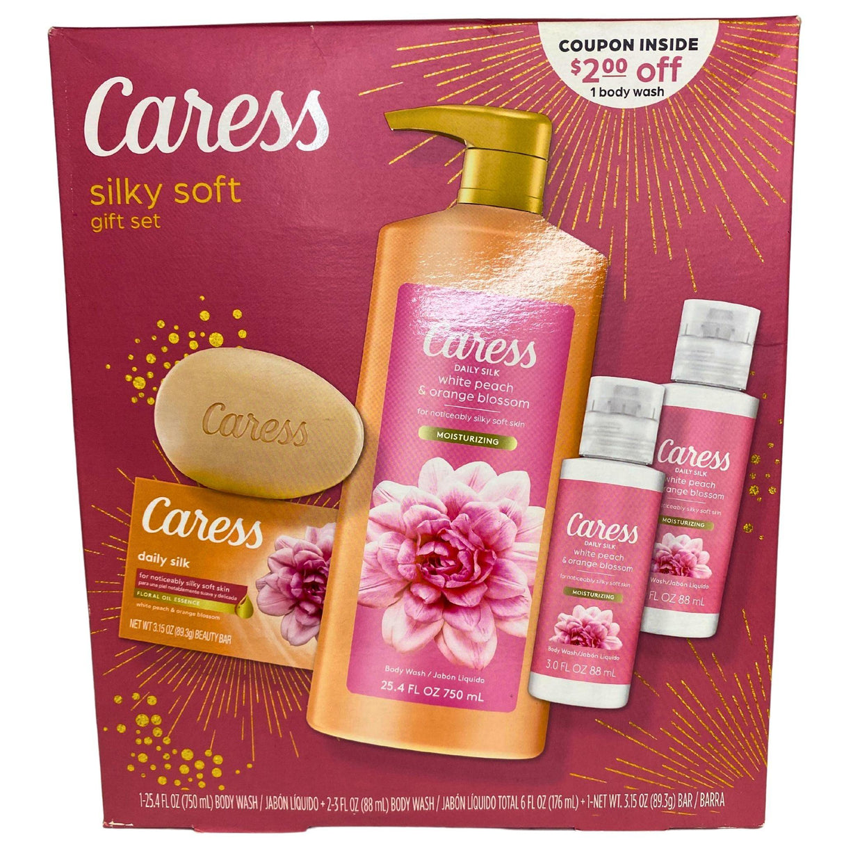 Caress Silky Soft Gift Set Body Wash & Bar Soap (45 Pcs Lot)