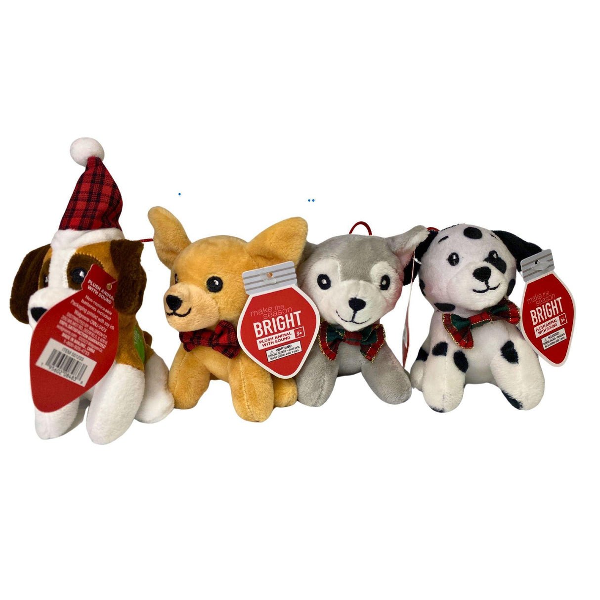 Make The Season Bright Plush Animal With Sound Ages 3+ Assorted Puppies