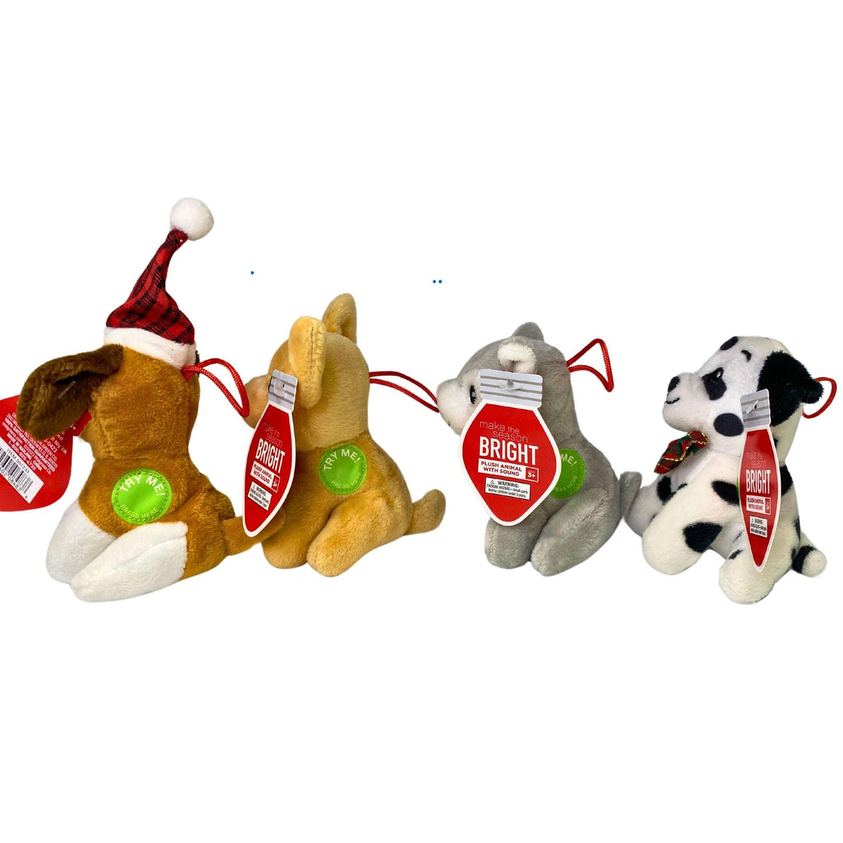 Make The Season Bright Plush Animal With Sound Ages 3+ Assorted Puppies