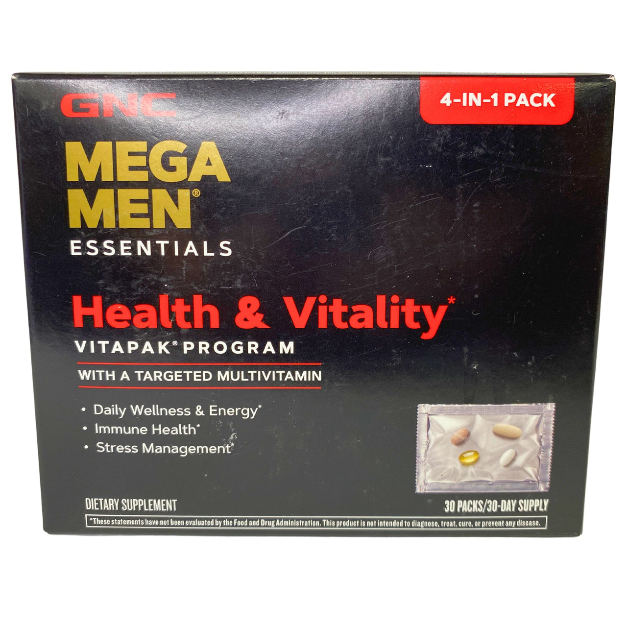 GNC Mega Men Essentials Health & Vitality Vitapak Program 