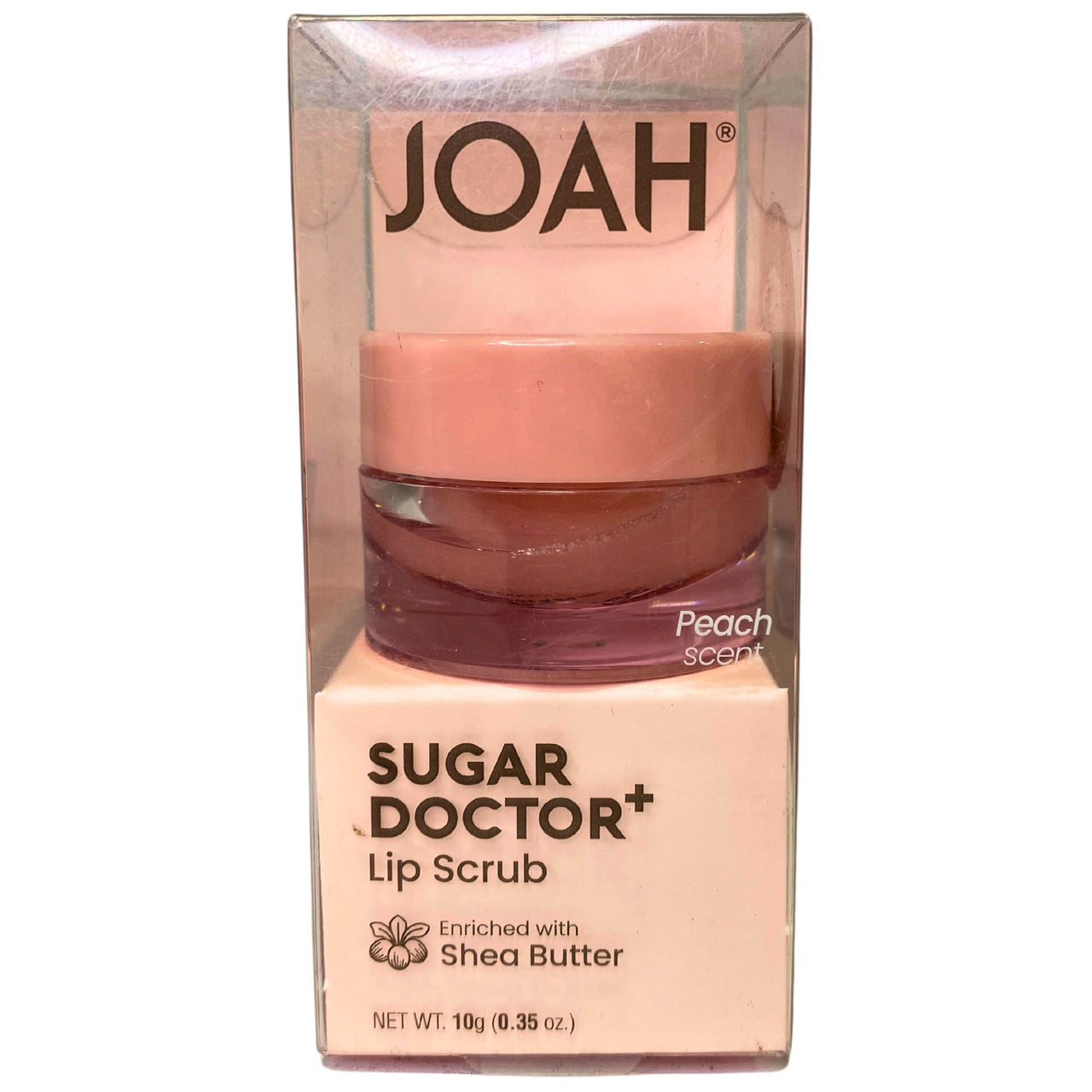 Joah Sugar Doctor + Lip Scrub enriched with Shea Butter 0.35OZ Peach Scent