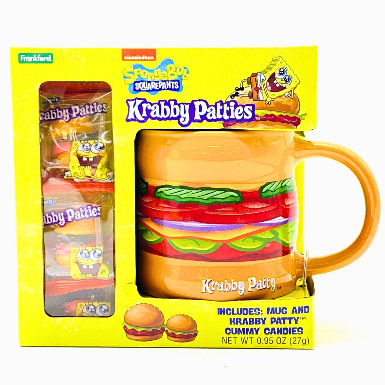 Spongebob Square Pants Krabby Patties Includes Mug and Krabby Patty Gummy Candies
