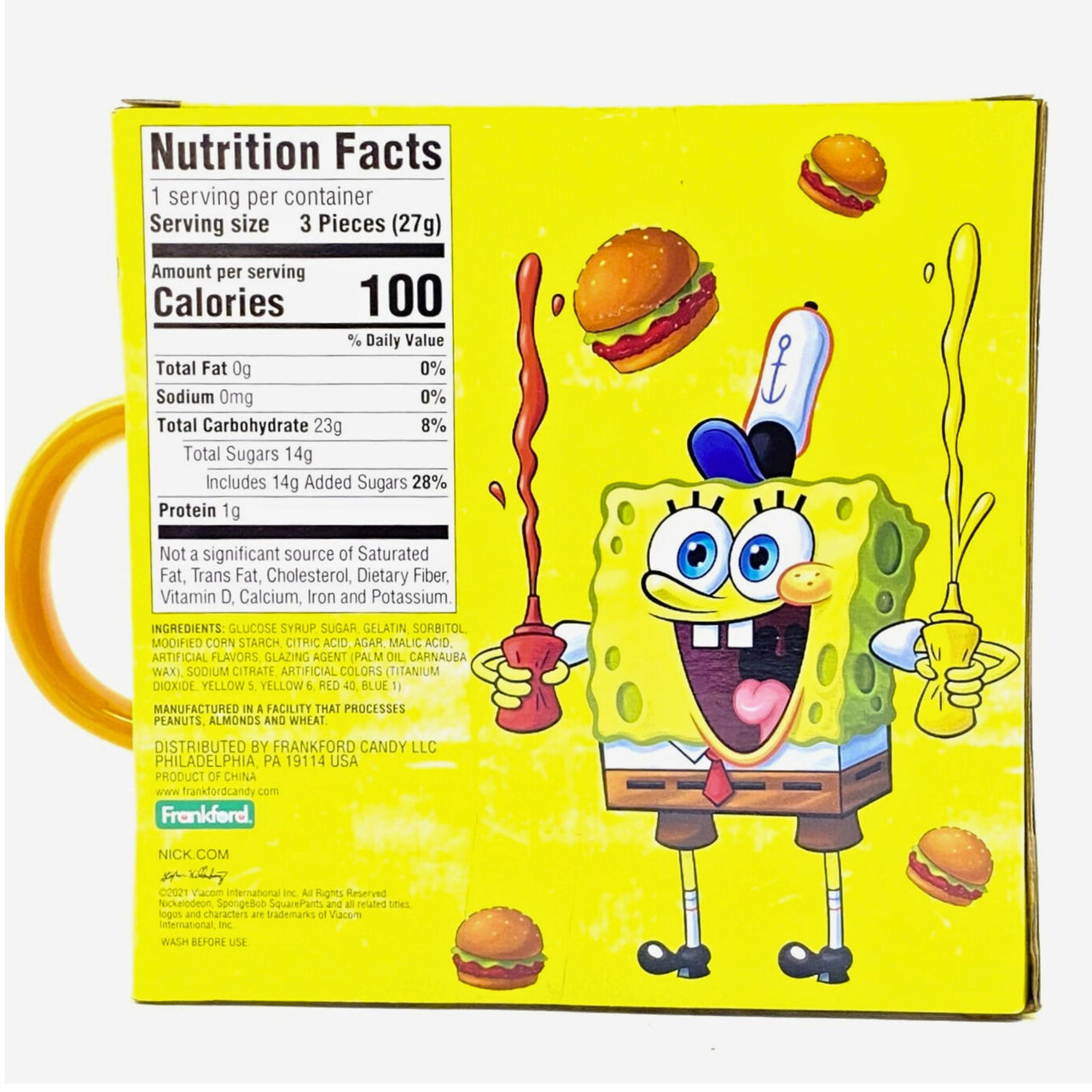 Spongebob Square Pants Krabby Patties Includes Mug and Krabby Patty Gummy Candies