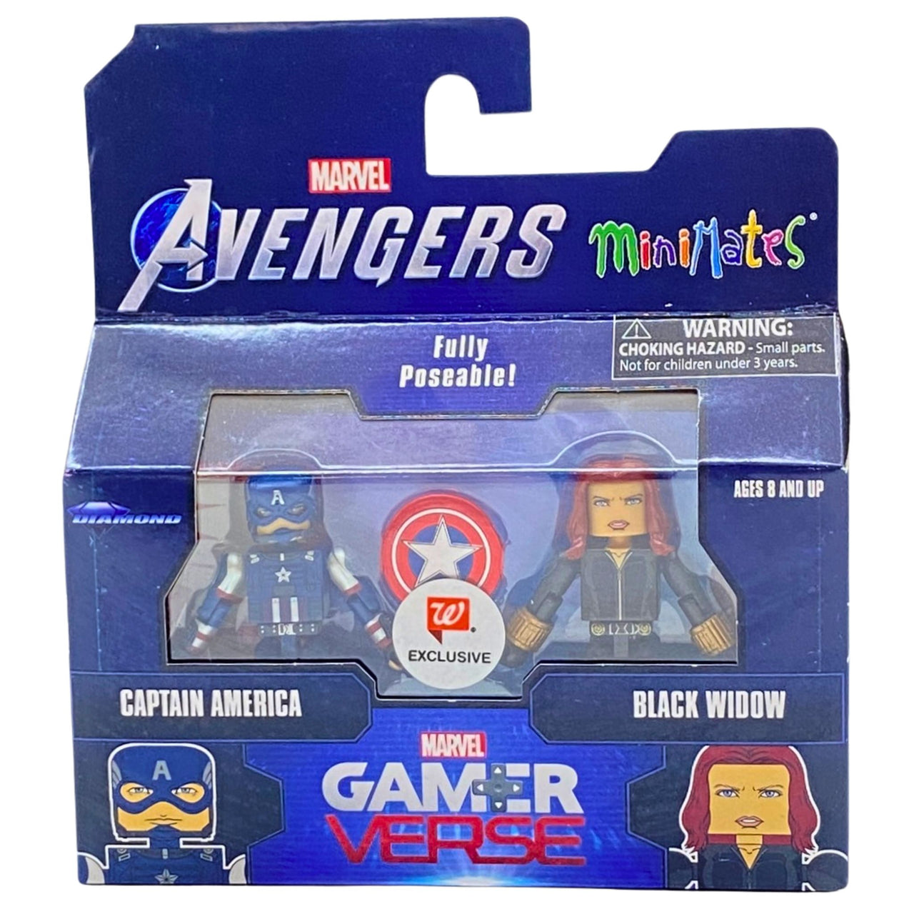 Marvel Avengers Mini Mates Captain America & Black Widow Fully Poseable! Ages 8+