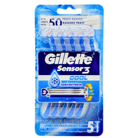 Thumbnail for Gillette Sensor 3 Cool 5 Disposable Razors Comfortfresh 40* Pivot