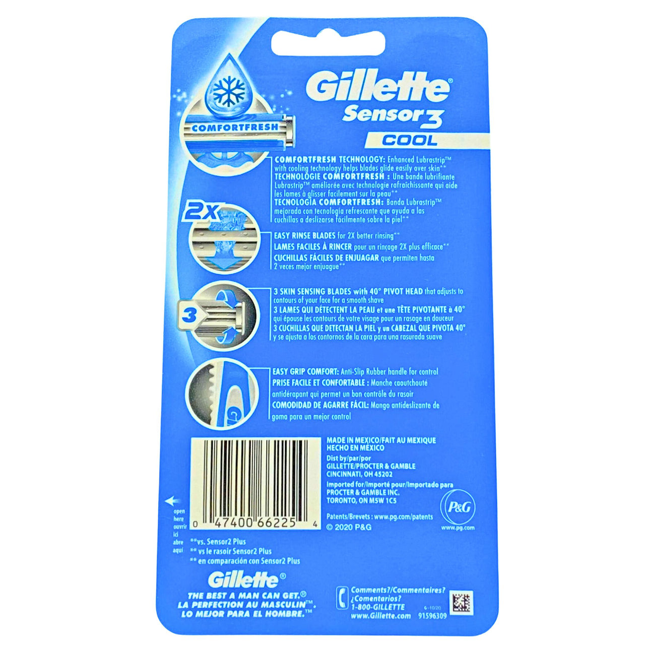 Gillette Sensor 3 Cool 5 Disposable Razors Comfortfresh 40* Pivot