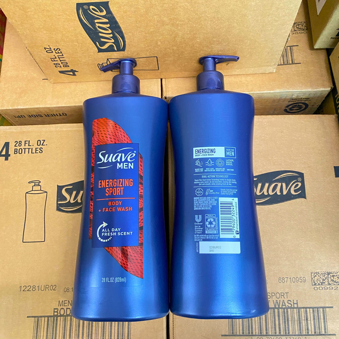 Suave Men Energizing Sport Body + Face Wash All Day Fresh Scent 