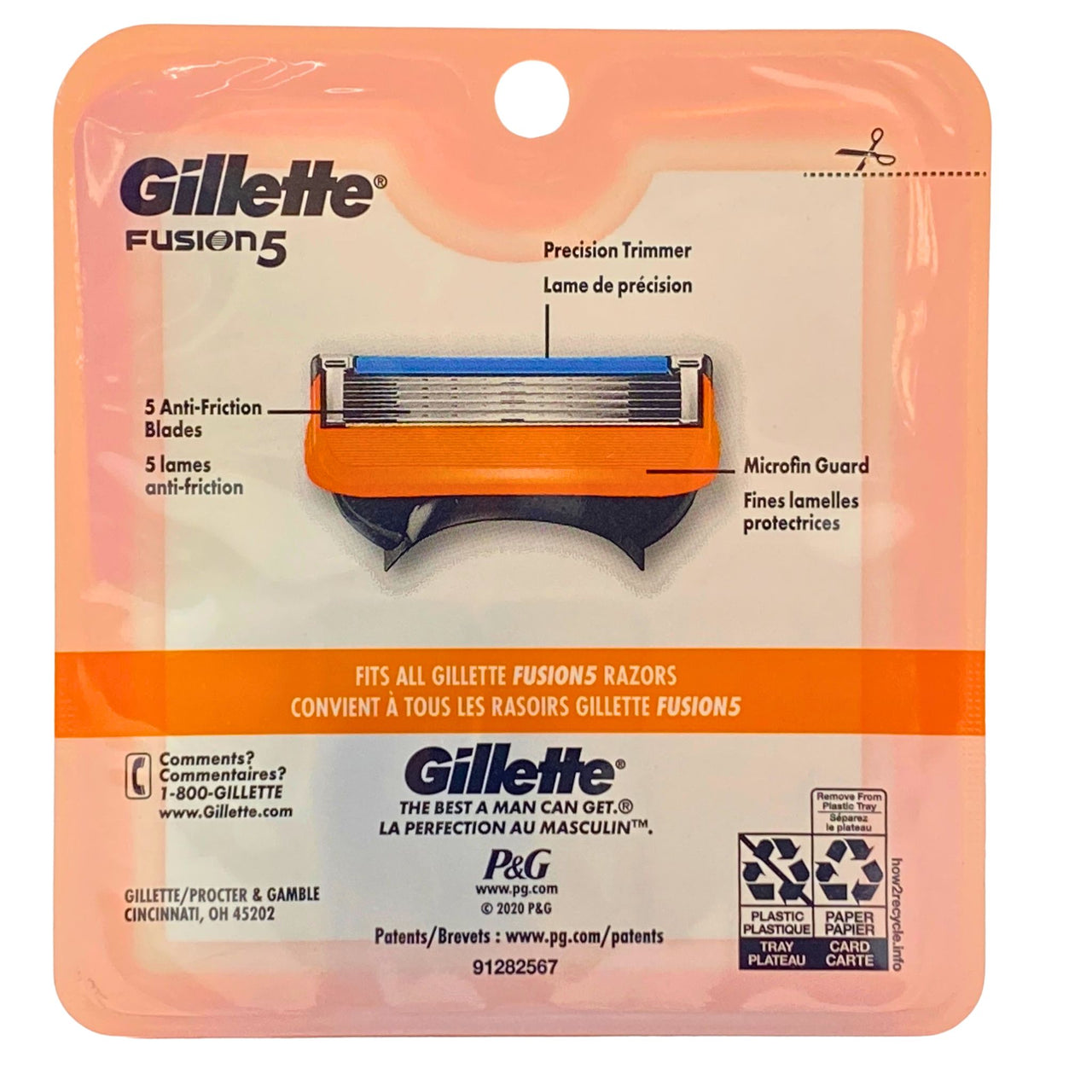 Gillette 2-Count Fusion5 Razor Blades Refill Pack, Trial Pack Anti-Friction Blades