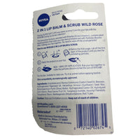 Thumbnail for Nivea 2  in 1 Lip Balm & Scrub Super soft lips Wild Rose + Vitamin E 0.17