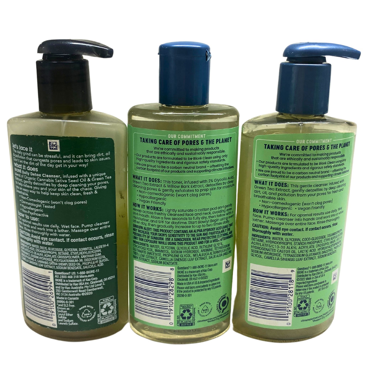 Biore Clean Detox Gentle Cleanser 6077 FL OZ , Biore Daily Detox Cleanser 6.77 FL OZ & Biore Clean Detox Toner 8.0 FL OZ