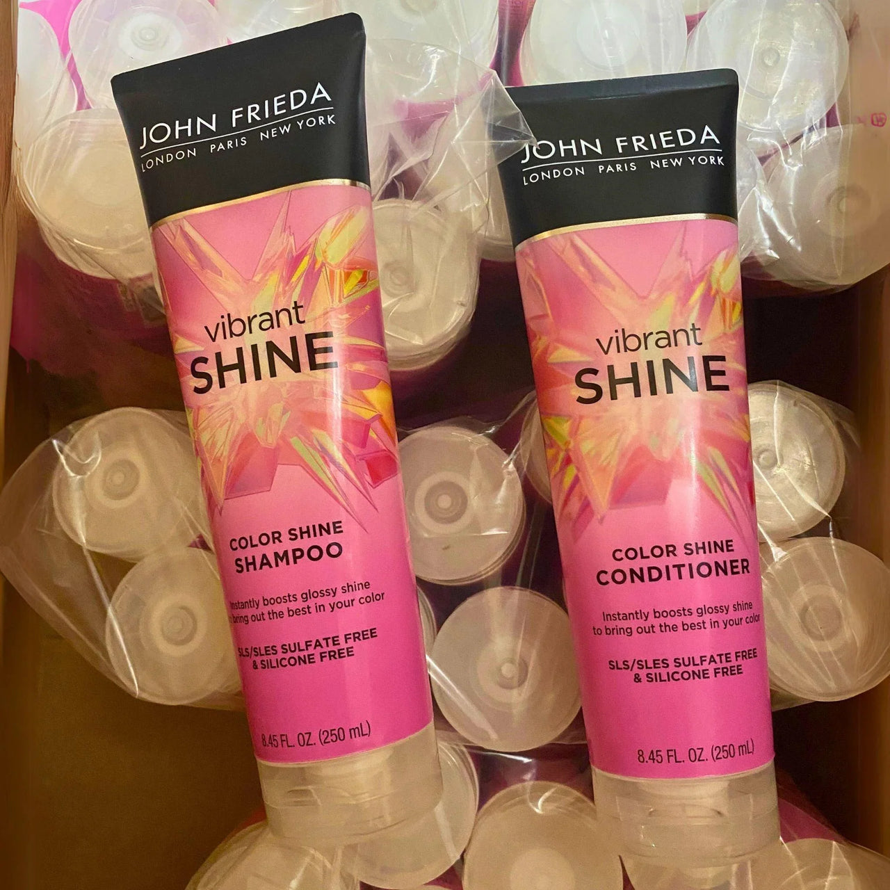 John Frieda Vibrant Shine Shampoo & Conditioner 8.4FL OZ (44 Pcs Lot