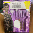 Revolution Emily In Paris 5pc Brush Set Purple With Gold Glitter 