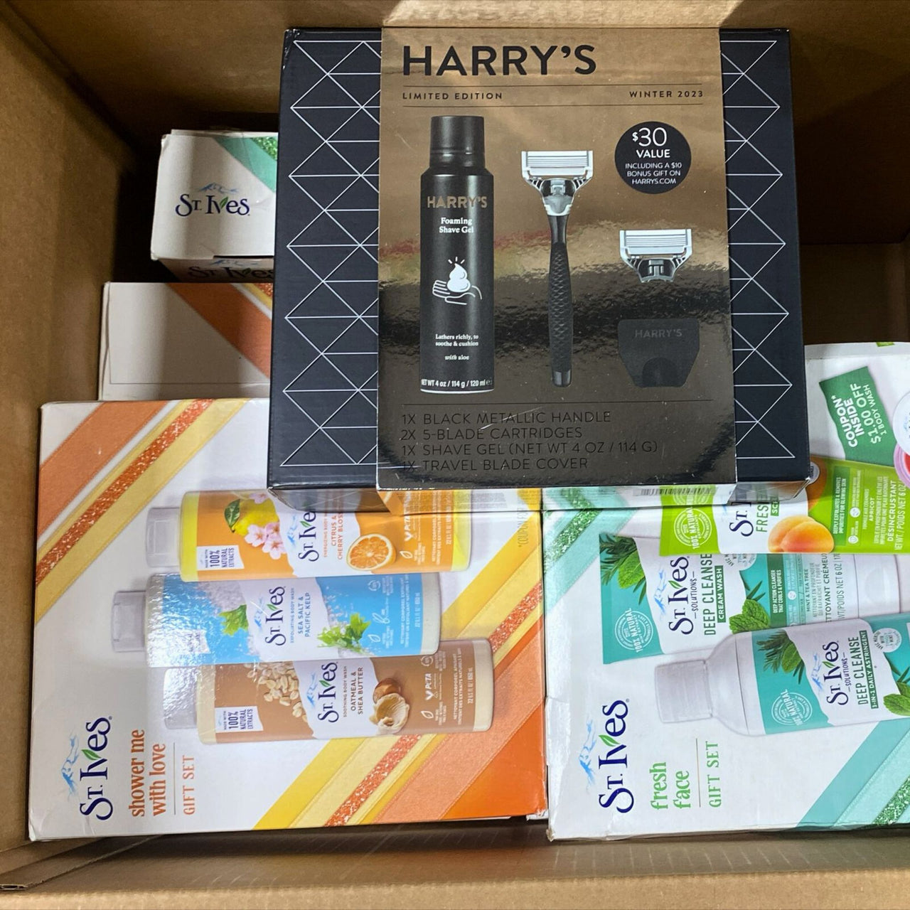 St Ives Fresh Face & Shower me with Love Gift Sets + Harrys Shave Set Assorted Mix