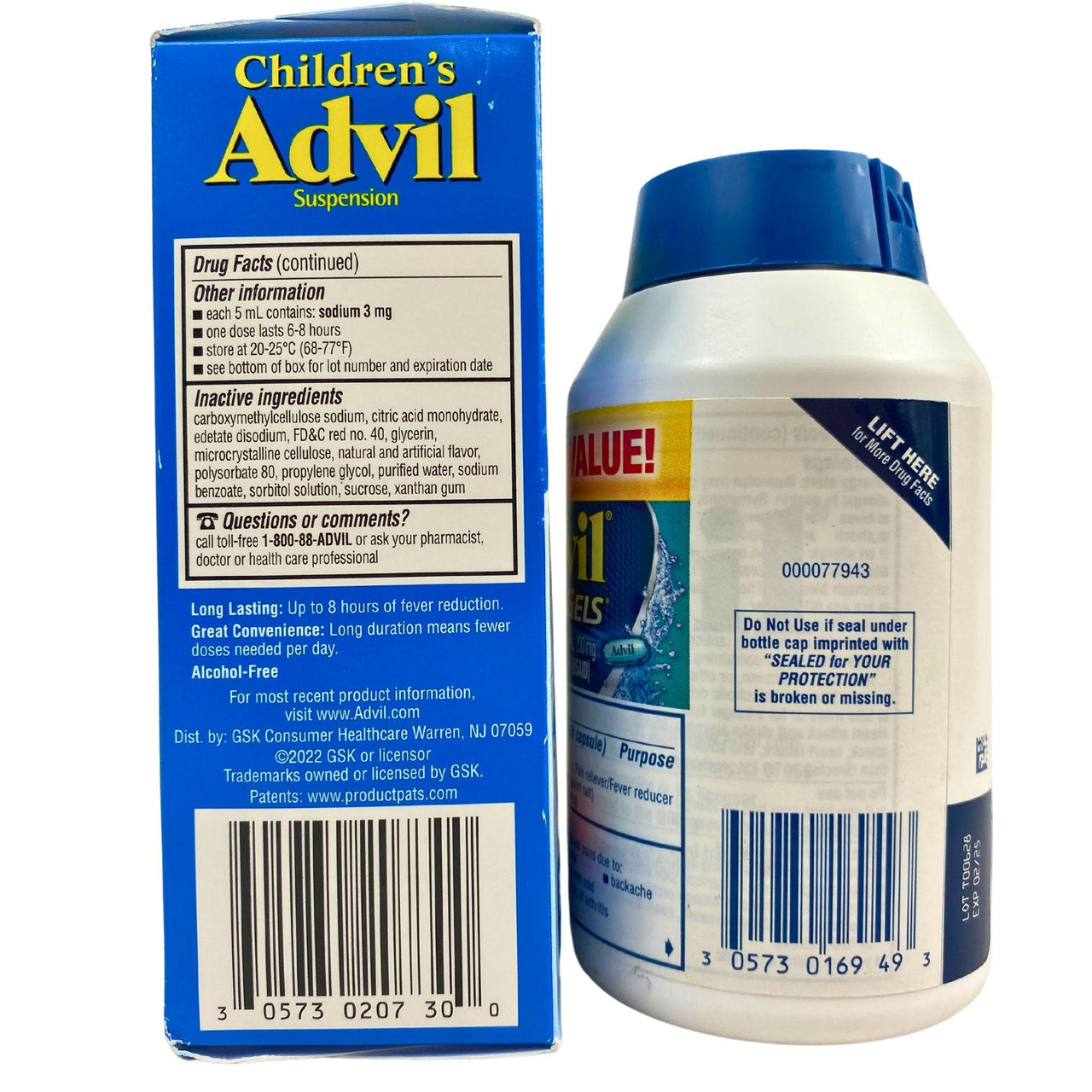 Advil Mix ( Includes Children's Advil, & Advil Liquid Gels ) (25 Pcs Lot) - Discount Wholesalers Inc