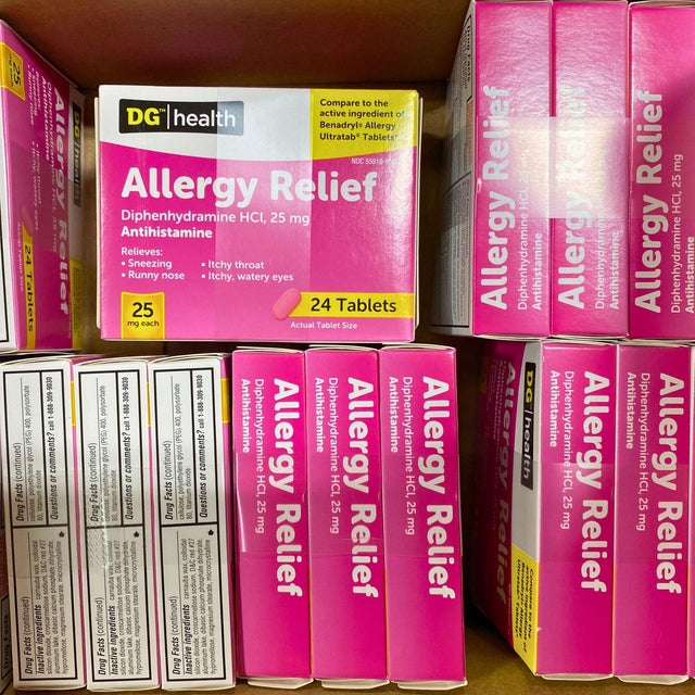 Allergy Relief Diphenhydramine HCL, 25mg Antihistamine (120 Pcs Lot) - Discount Wholesalers Inc