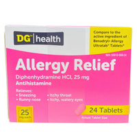 Thumbnail for Allergy Relief Diphenhydramine HCL, 25mg Antihistamine (120 Pcs Lot) - Discount Wholesalers Inc