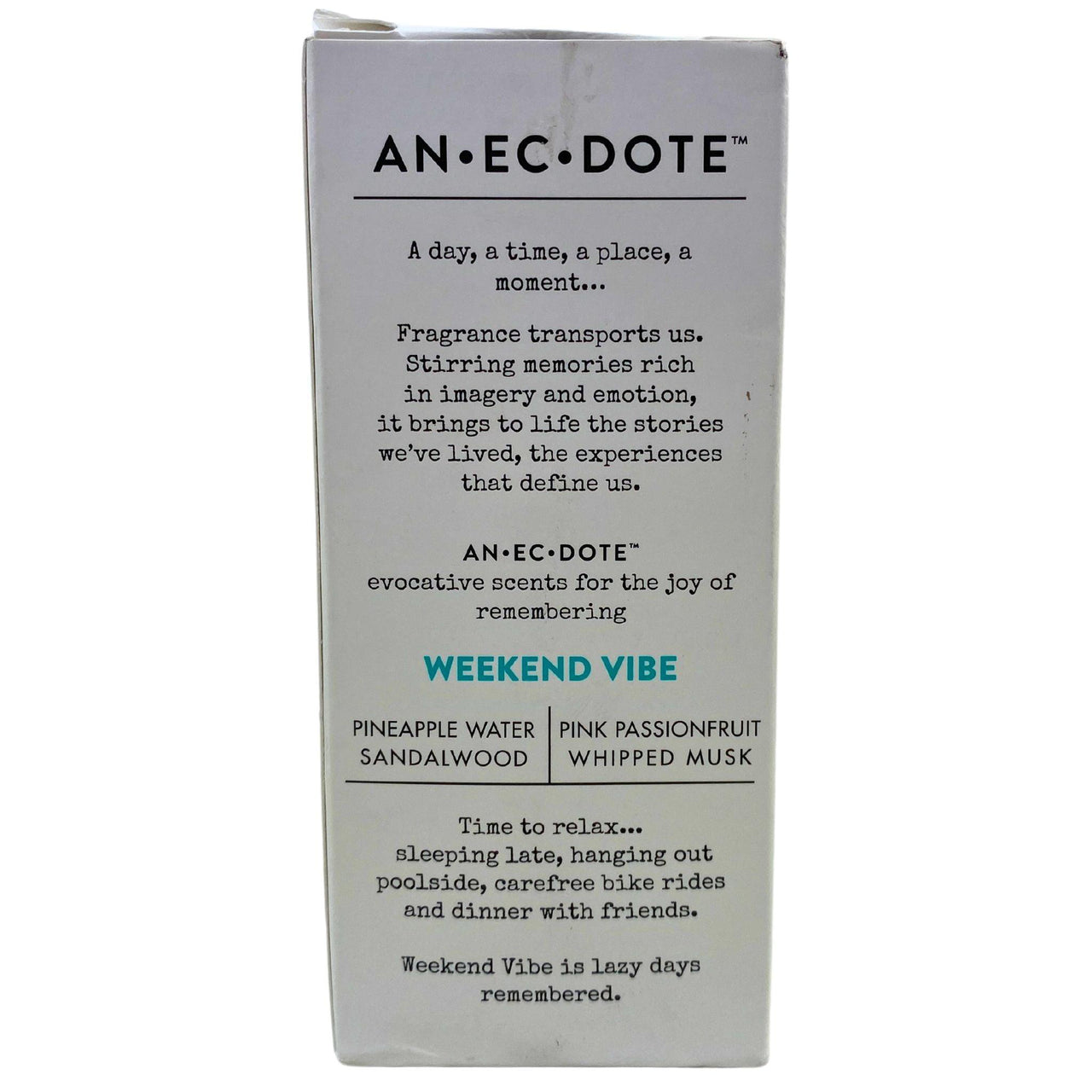Anecdote Weekend Vibe Pineapple Water Sandalwood|Pink Passionfruit Whipped Musk 3.4OZ (50 Pcs Lot) - Discount Wholesalers Inc