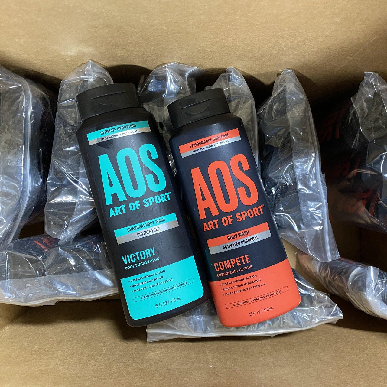 AOS Art of Sport Body Wash Activated Charcoal - Wholesale (50 Pcs Box) - Discount Wholesalers Inc