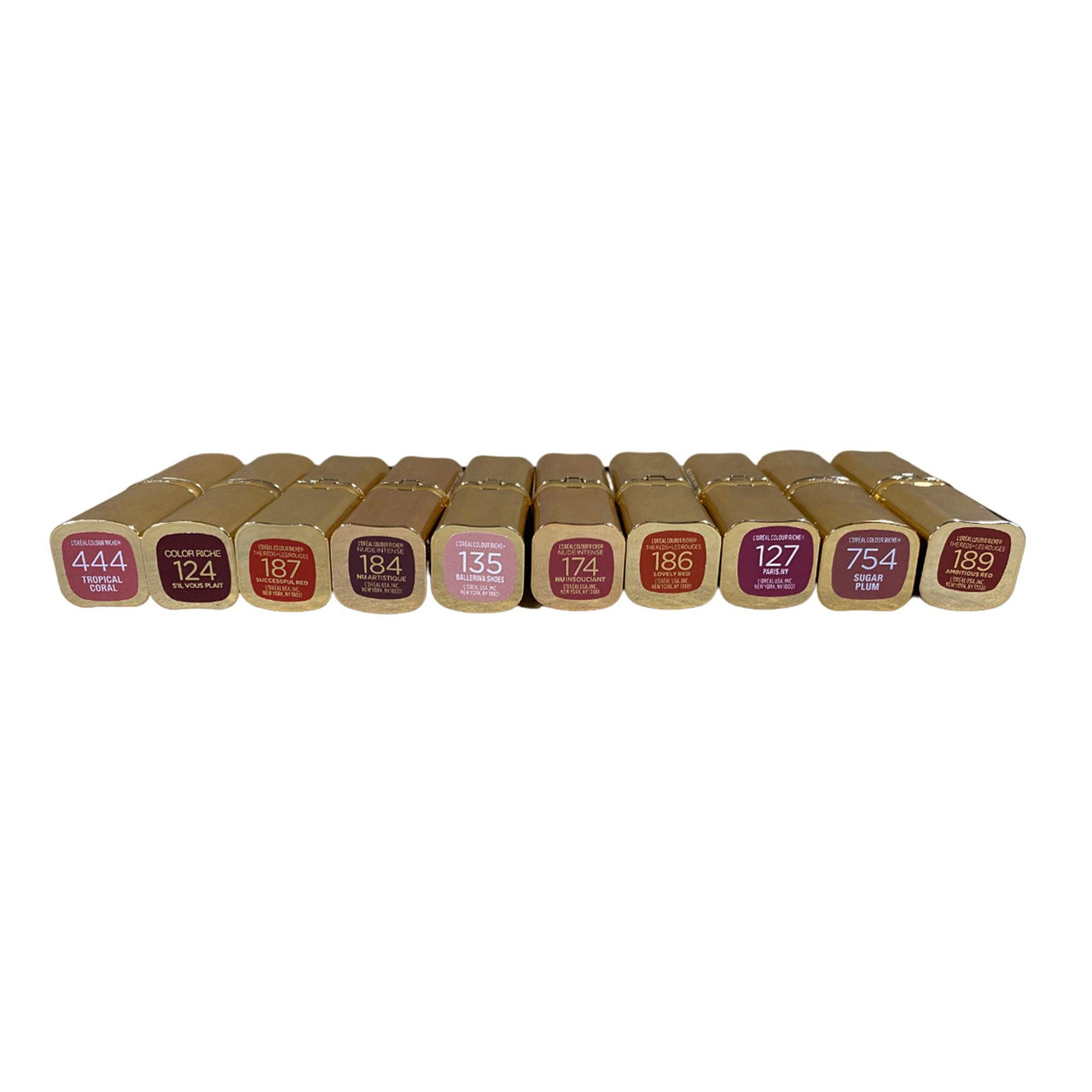 Assorted L'Oreal Paris Colour Riche Original Satin Lipstick Gold ( 50 Pcs Box ) - Discount Wholesalers Inc
