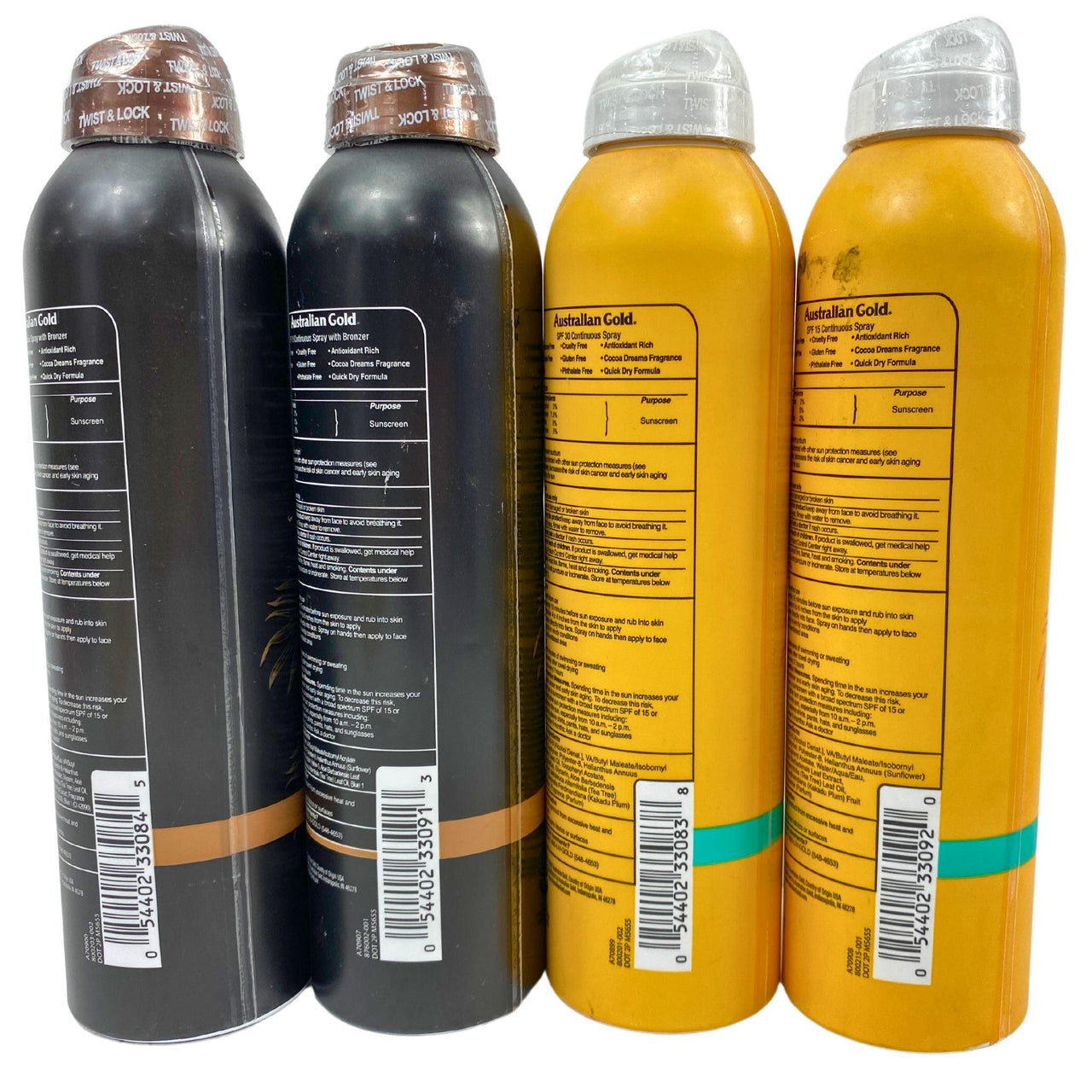 Australian Gold 6OZ - Instant Bronzer & Ultimate Hydration Assorted SPF's (50 Pcs Lot) - Discount Wholesalers Inc