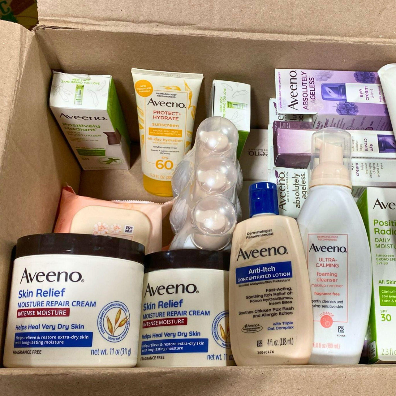 Aveeno Assorted Skincare Products - May Include Moisturizer,Cream (45 Pcs Lot) - Discount Wholesalers Inc