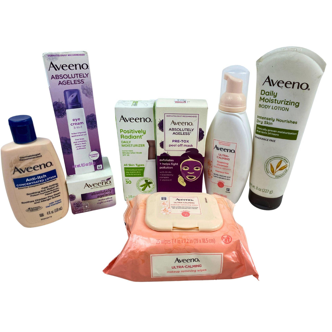 Aveeno Assorted Skincare Products - May Include Moisturizer,Cream (45 Pcs Lot) - Discount Wholesalers Inc