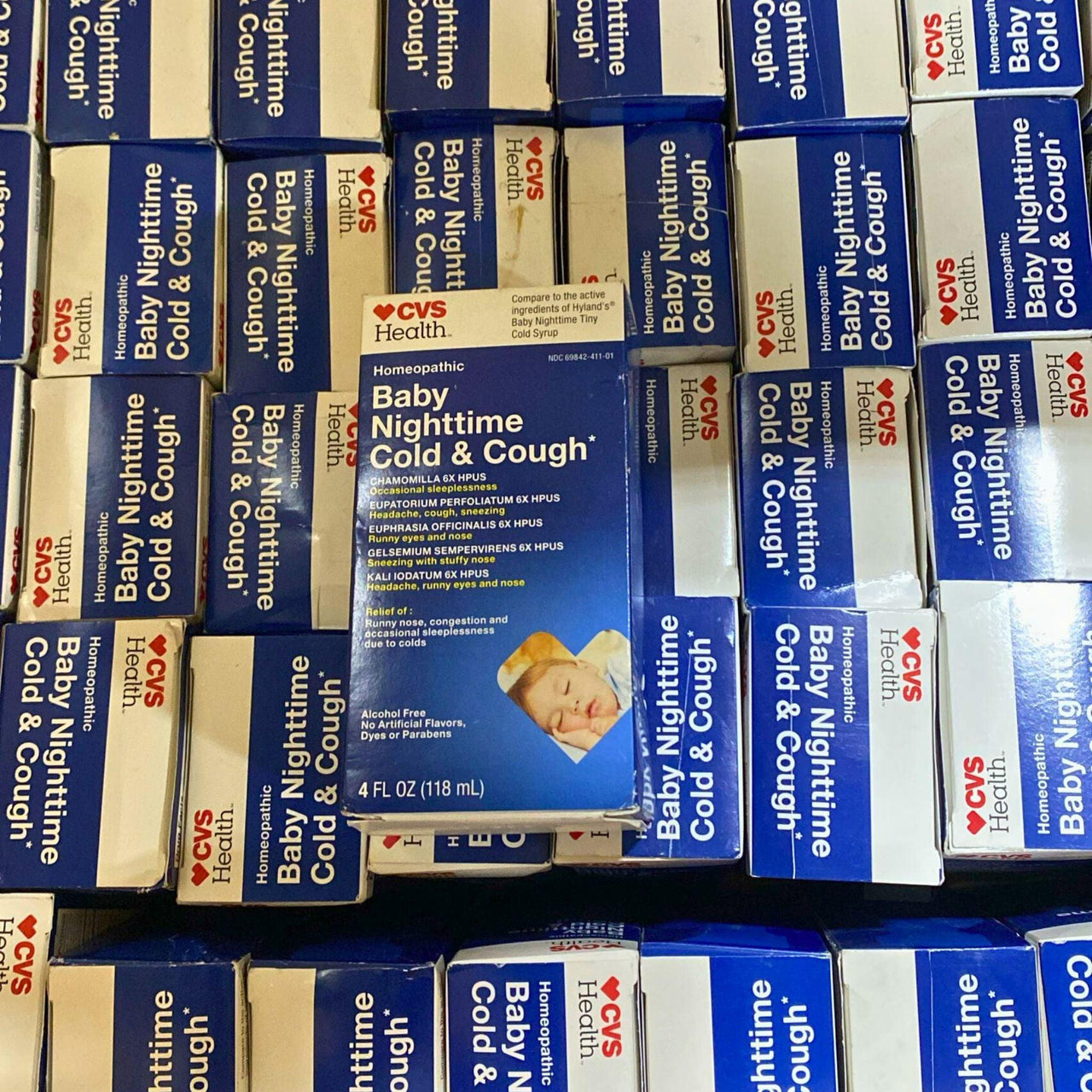 Baby Nigttime Cold & Cough Homeopatic 4fl Oz 118 ml (45 Pcs Lot) - Discount Wholesalers Inc