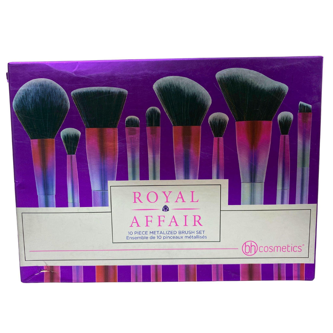 BH Cosmetics Royal Affair 10 Piece Metalized Brush Set (24 Pcs Lot) - Discount Wholesalers Inc