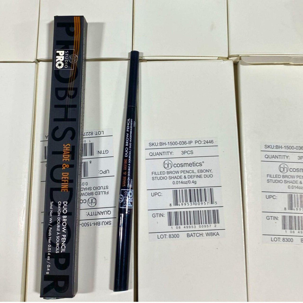 BH Cosmetics Studio Pro Shade & Define Duo Brow Pencil Ebony (50 Pcs Lot) - Discount Wholesalers Inc