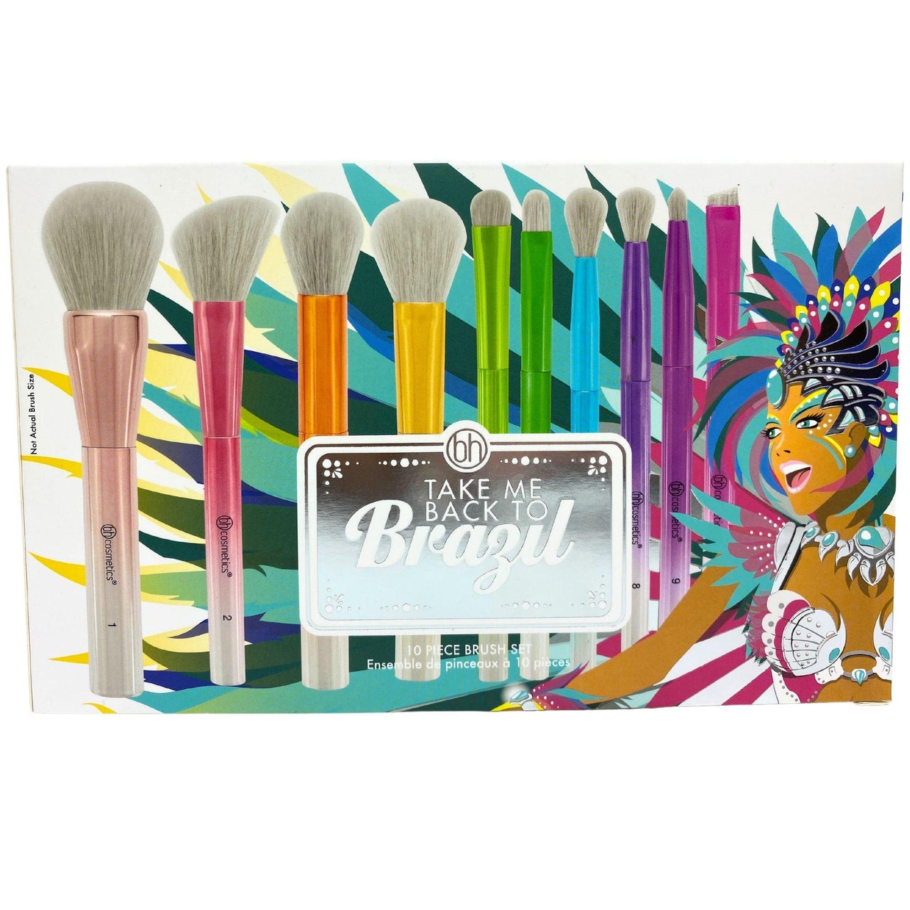 BH Cosmetics Take Me Back To Brazil 10 Piece Brush Set (24 Pcs Lot) - Discount Wholesalers Inc