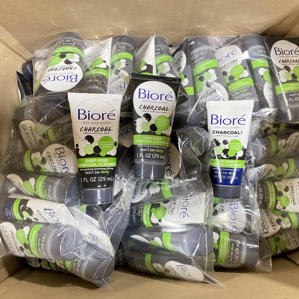 Biore Charcoal Great For Oily Skin Deep Pore Charcoal Cleanser (100 Pcs Box) - Discount Wholesalers Inc