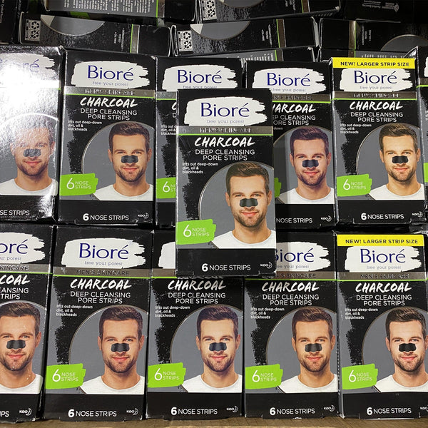Biore Men's Skincare Charcoal Deep Cleansing Pore Strips (50 Pcs Box) - Discount Wholesalers Inc