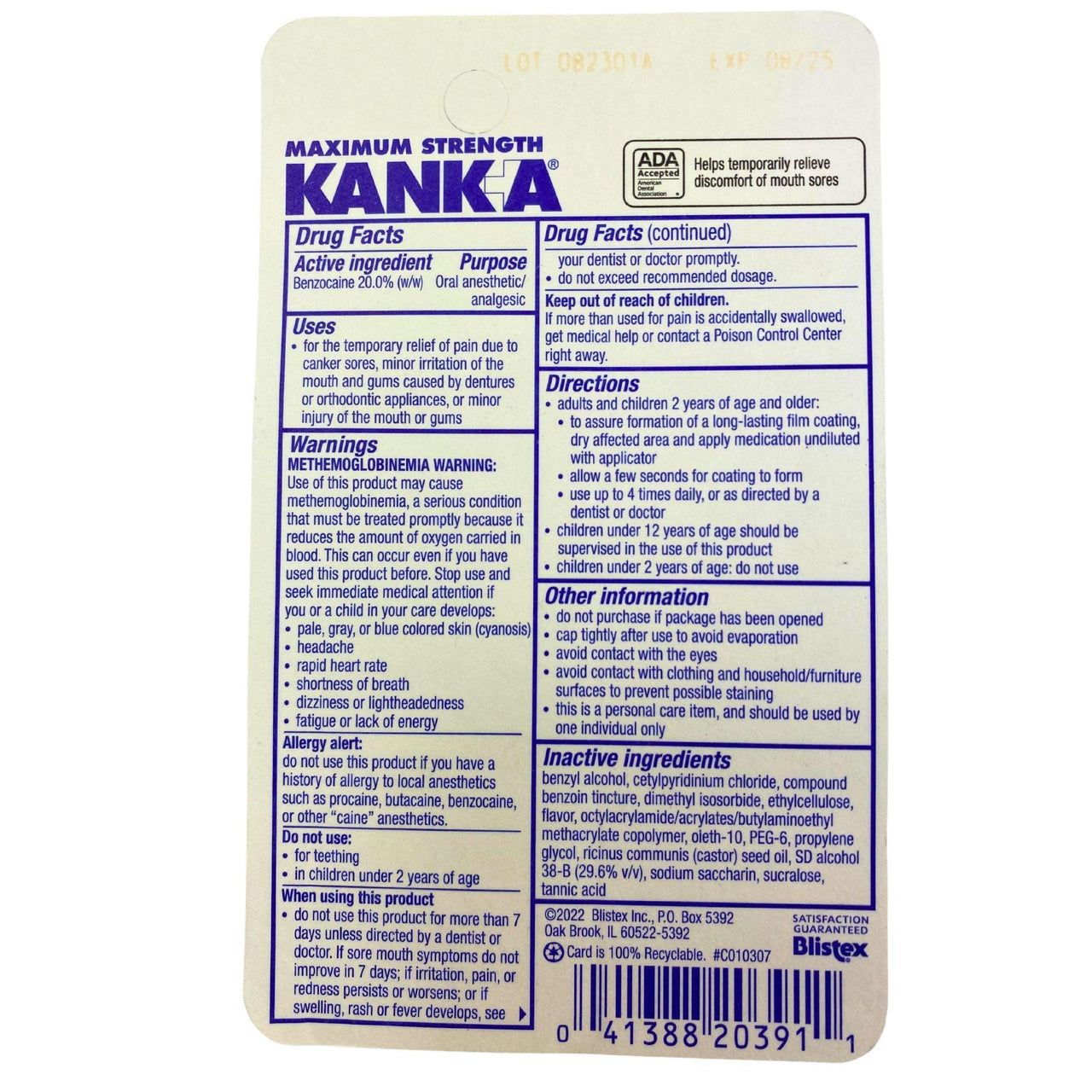 Blistex Kanka Maximum Strength Mouth Pain Liquid Oral Anesthetic 0.33OZ (60 Pcs Lot) - Discount Wholesalers Inc