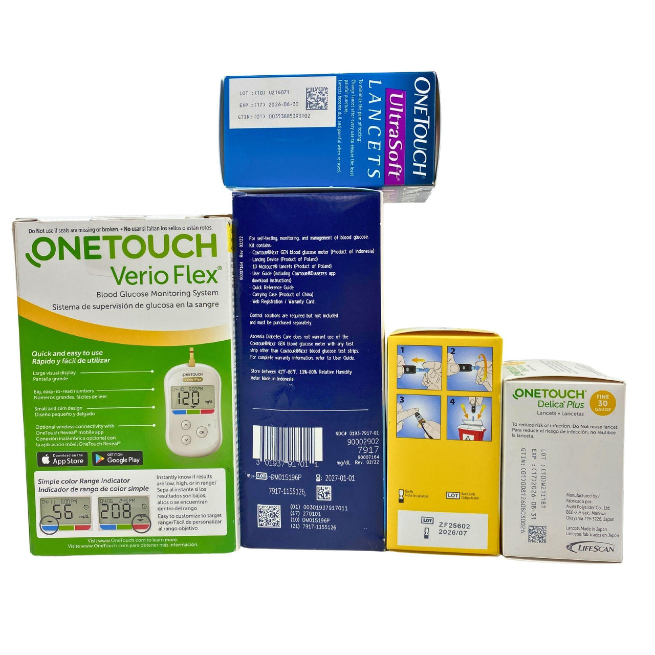 Blood Glucose System & Lancets Mix (50 Pcs Lot) - Discount Wholesalers Inc
