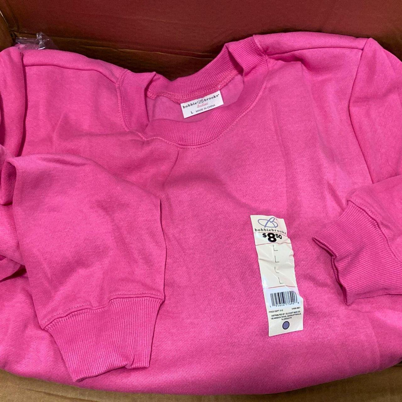 Bobbie Brooks Ladies - Pink Size (L) Sweatshirt (48 Pcs Lot) - Discount Wholesalers Inc