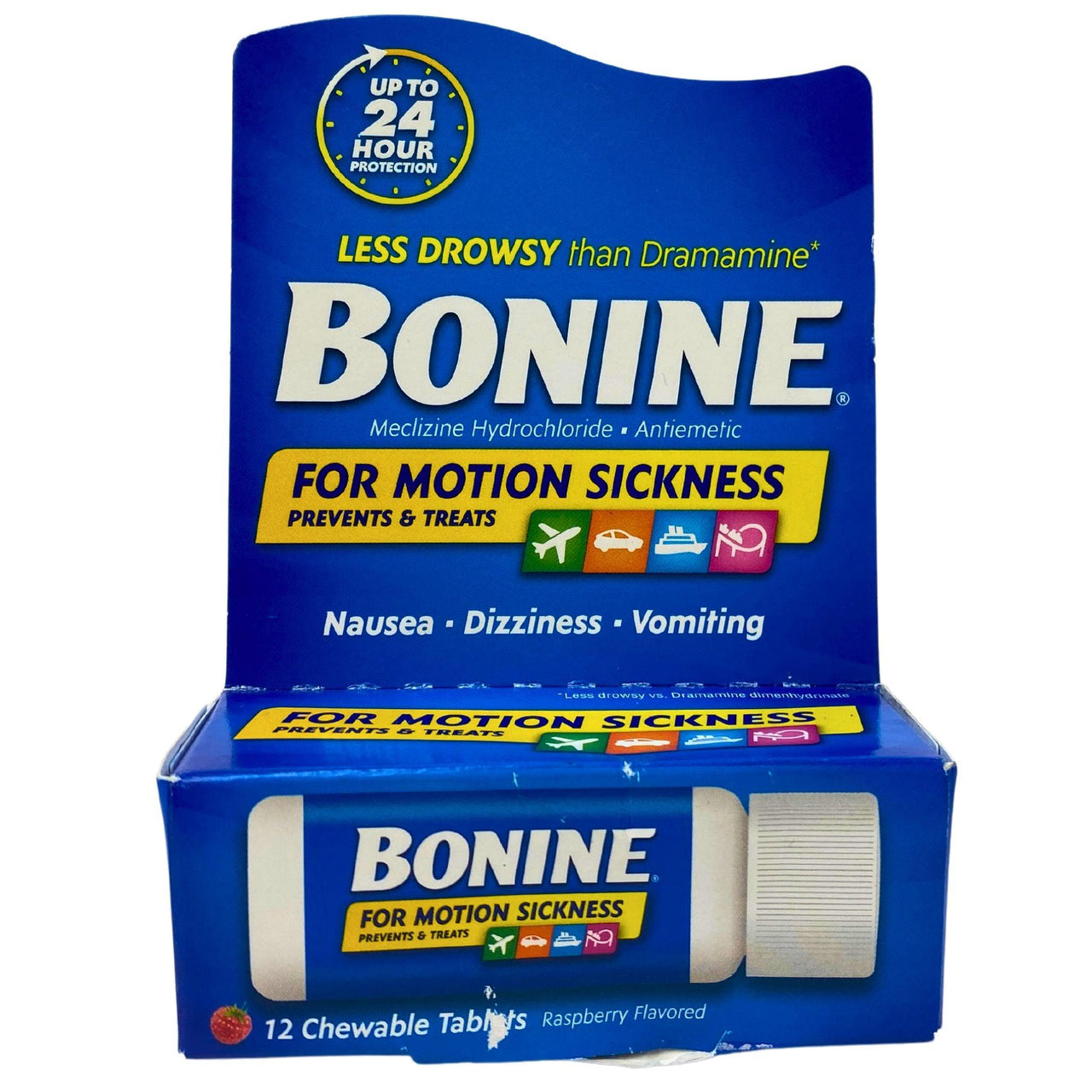 Bonine for Motion Sickness Prevents & Treats Nausea , Dizziness And Vomiting Chewable Tablets (50 Pcs Lot) - Discount Wholesalers Inc