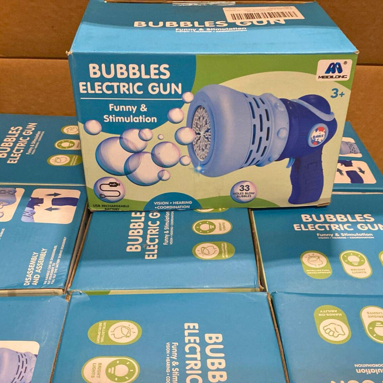 Bubbles Electric Gun Funny & Stimulation Ages 3+ (50 Pcs Lot) - Discount Wholesalers Inc