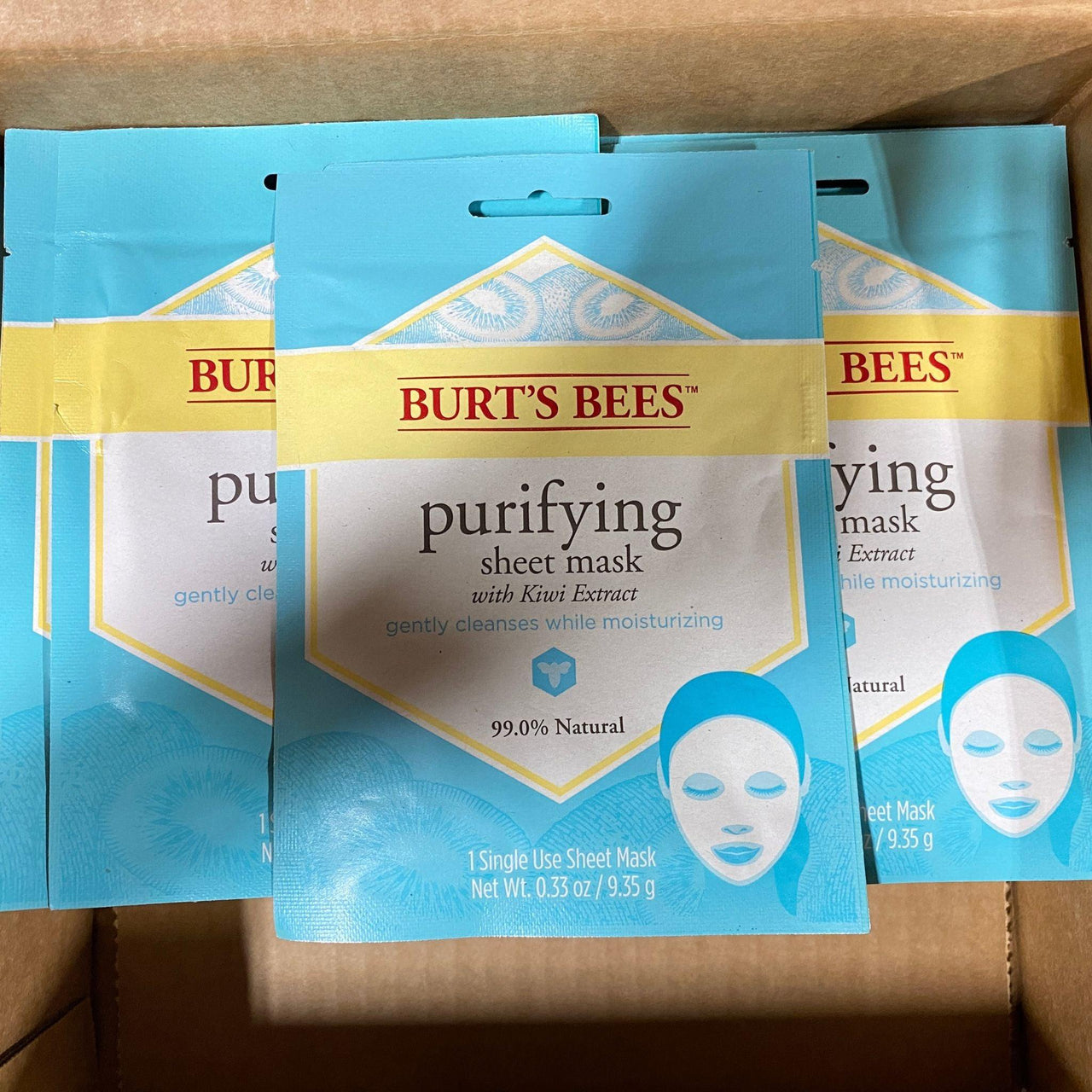 Burt's Bees Purifying Sheet Mask with Kiwi Extract gently cleanses while moisturizing 99.0% ( 96 Pcs Box ) - Discount Wholesalers Inc