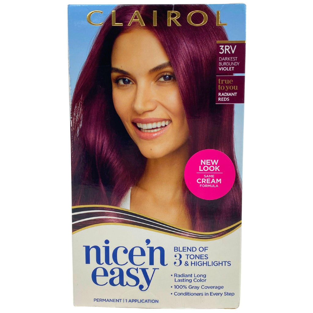 Clairol Nice'n Easy 3RV Darkest Burgundy Violet Blend Of 3 Tones & Highlights (50 Pcs Lot) - Discount Wholesalers Inc