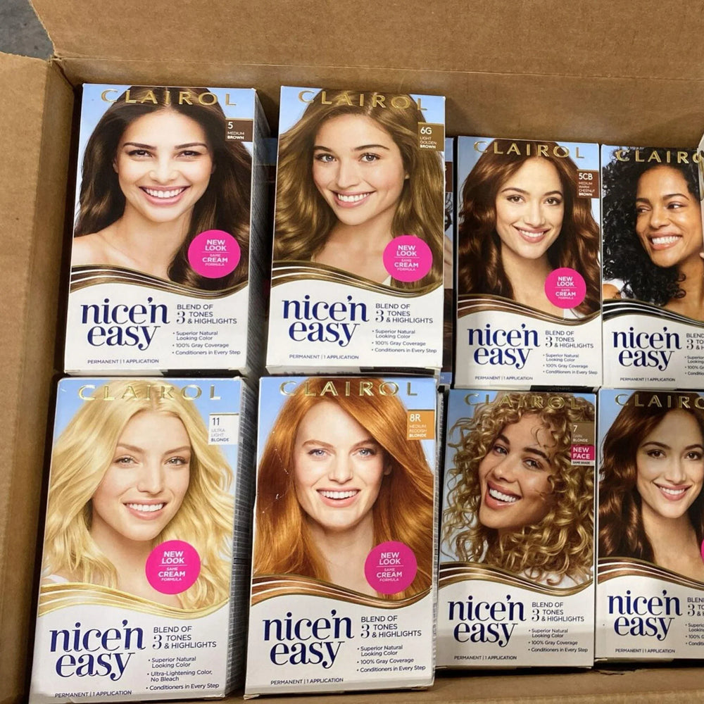 Clairol Nice'n Easy Assorted Mix Assorted Colors Blend of 3 Tones & Highlights (50 Pcs Lot) - Discount Wholesalers Inc