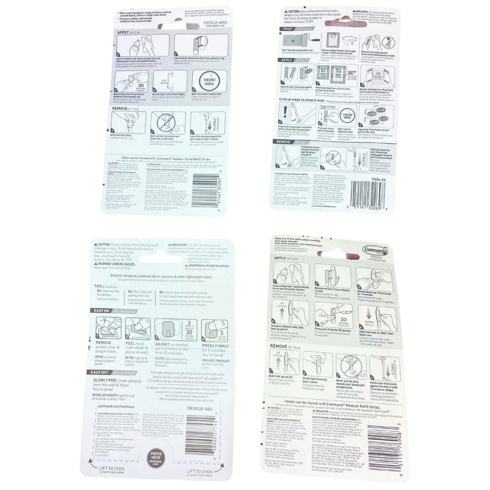 Command Display Assorted Types of Wall Adhesives (42 Pcs Lot) - Discount Wholesalers Inc
