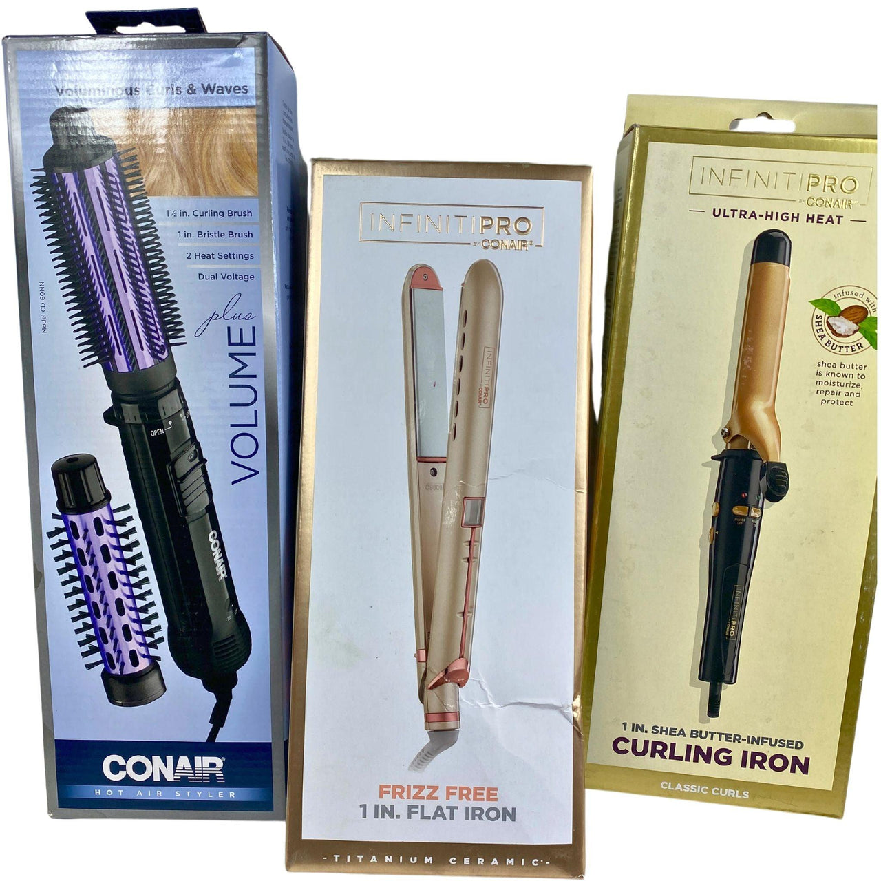Conair Hair Tools Mix - Flat Iron, Curling Iron & Hair Dryers (20 Pcs Lot) - Discount Wholesalers Inc