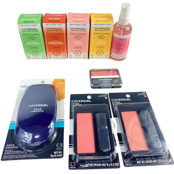 Covergirl Serum Moisturizer Primer, Priming Glow Mist, Blush,Aqua Smooth (17 Pcs Lot) - Discount Wholesalers Inc