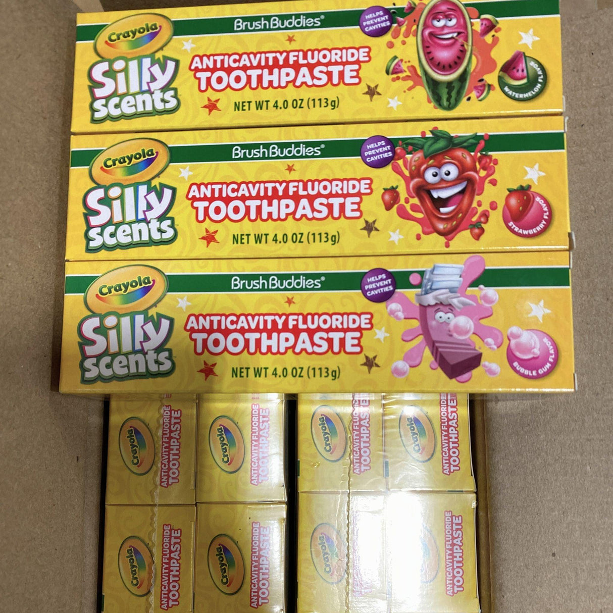 Crayola Silly Scents BrushBuddies Anticavity Fluoride Toothpaste 4.0OZ (48 Pcs Lot) - Discount Wholesalers Inc