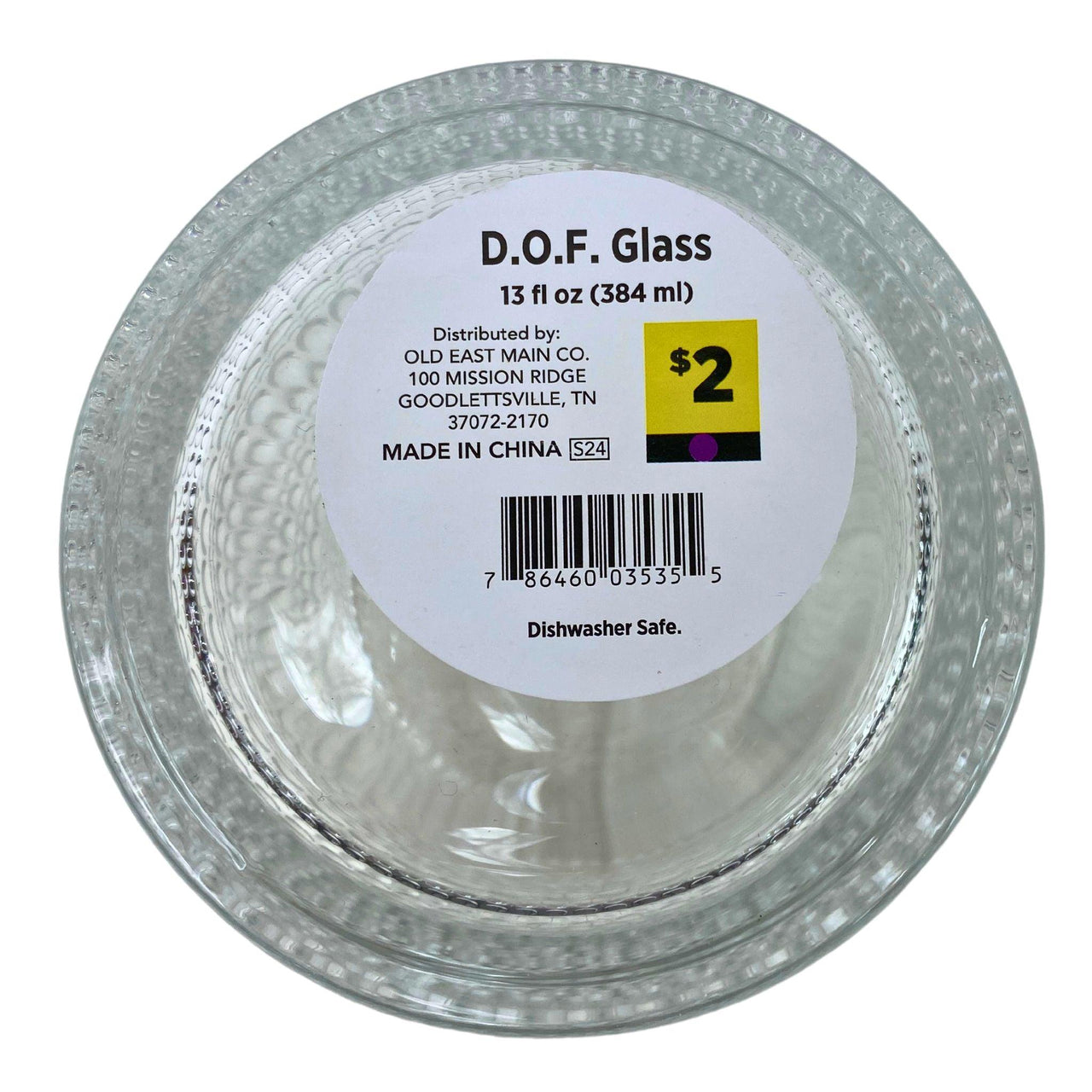 D.O.F Glass 13fl.oz Dishwasher Safe (64 Pcs Lot) - Discount Wholesalers Inc