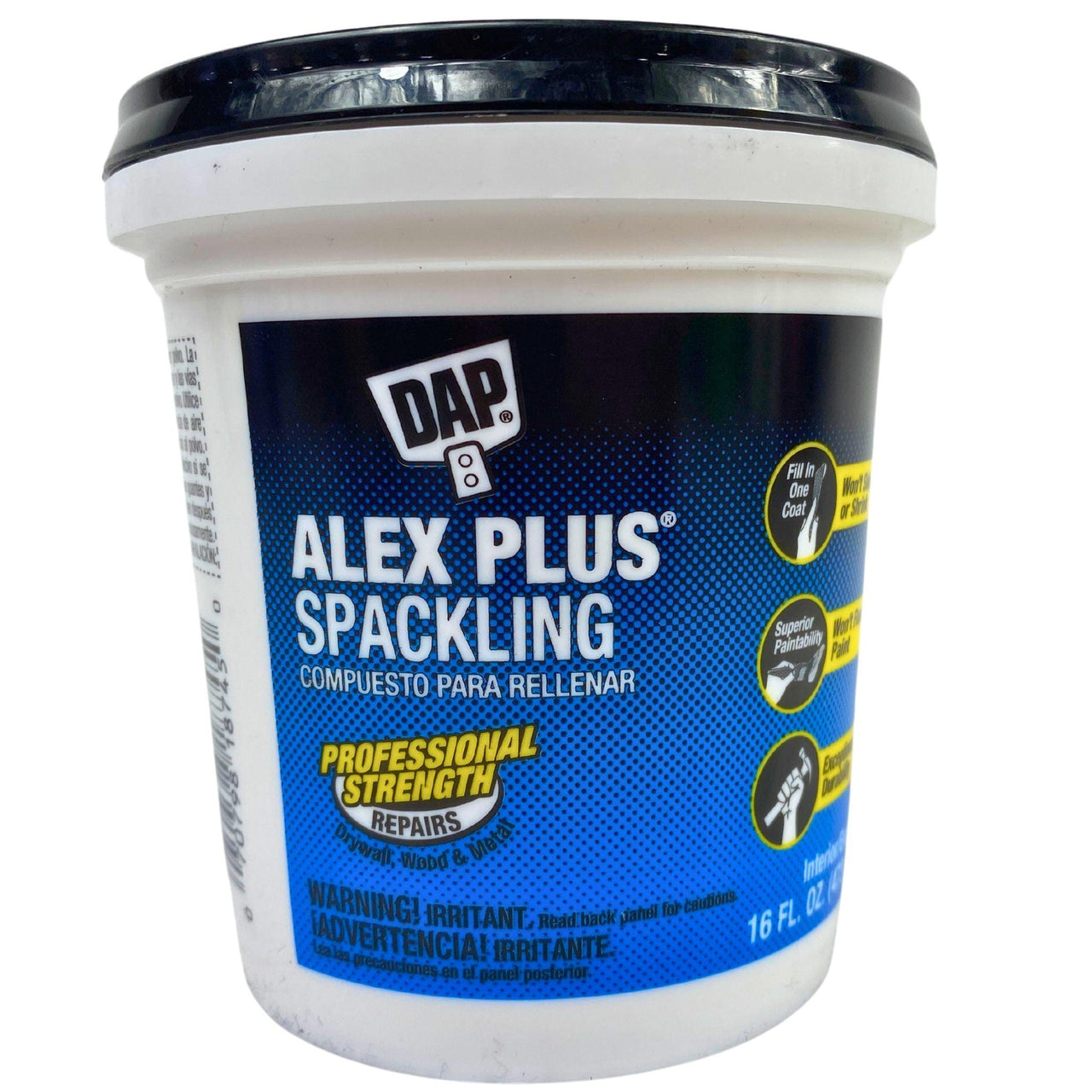 DAP Alex Plus Spackling Professional Strength Repairs 16OZ (60 Pcs lot) - Discount Wholesalers Inc