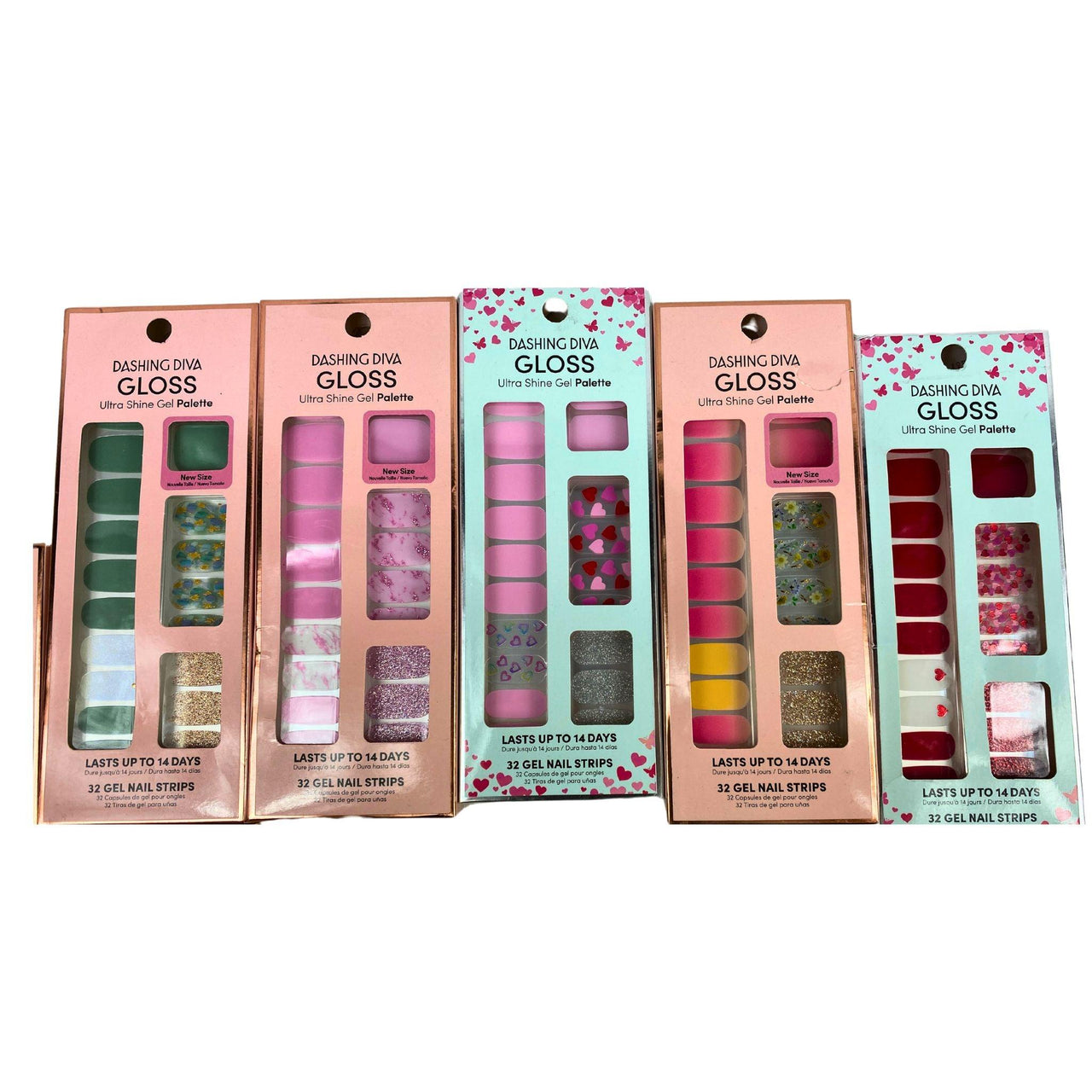 Dashing Diva Gloss MIX Ultra Shine Gel Palette 32 Gel Nail Strips (50 Pcs Lot) - Discount Wholesalers Inc