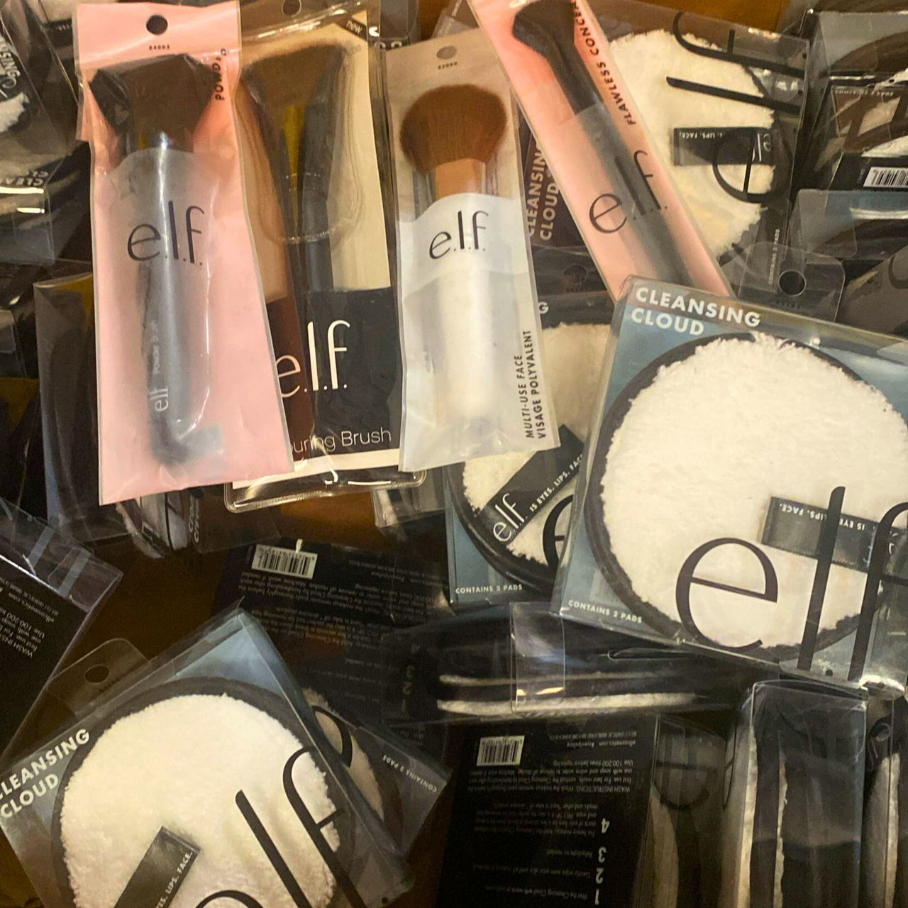 Elf Assorted Brush Mix & Cleansing Cloud Pads 