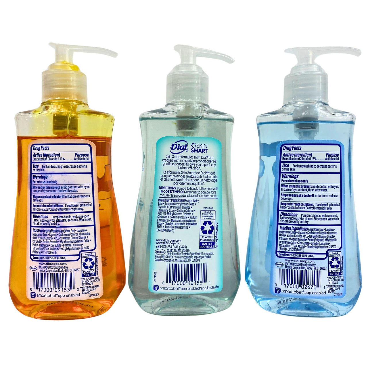 Dial 7.5OZ Assorted Mix - Hydrating Antibacterial Liquid Hand Soap (100 Pcs Lot) - Discount Wholesalers Inc