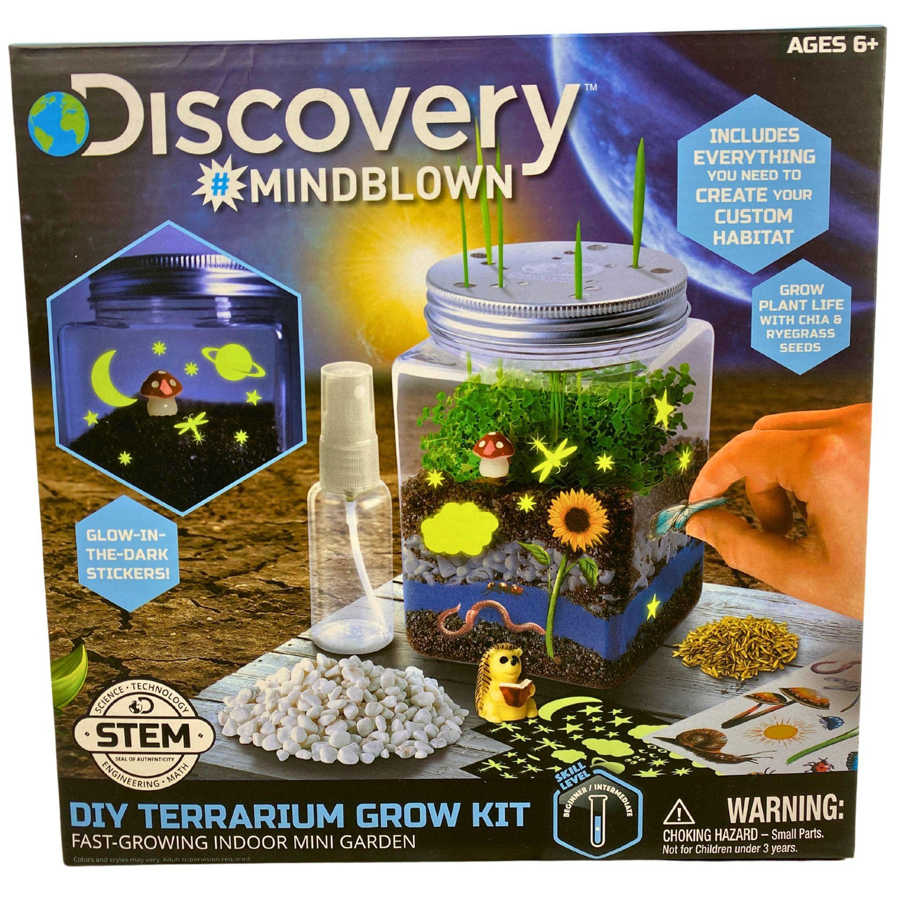 Discovery #Mindblown DIY Terrarium Grow Kit Ages6+ Fast Growing Indoor Mini Garden (24 Pcs LOt) - Discount Wholesalers Inc